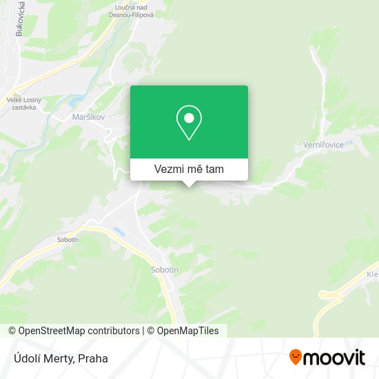 Údolí Merty mapa