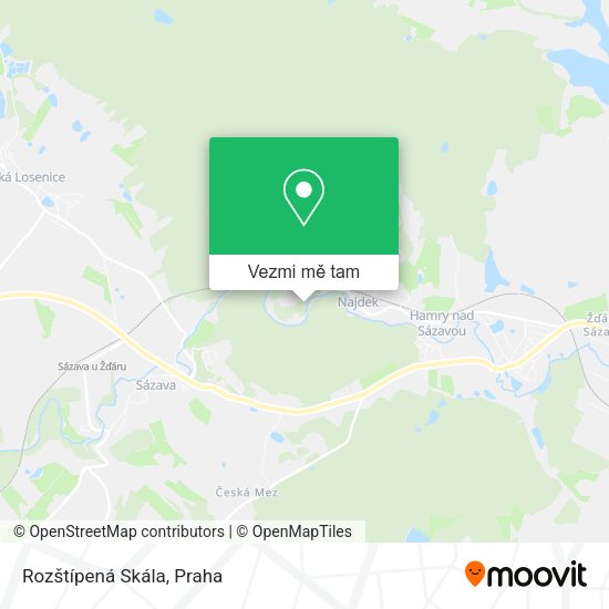 Rozštípená Skála mapa