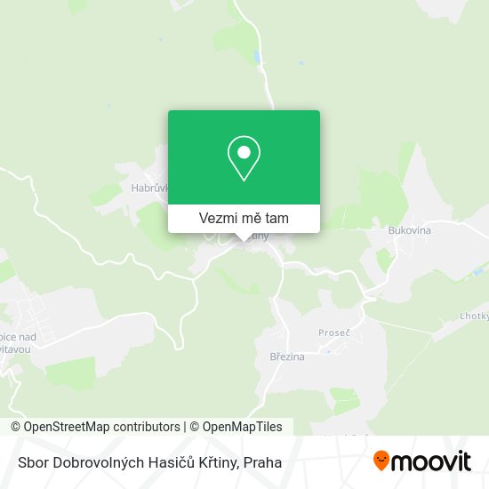 Sbor Dobrovolných Hasičů Křtiny mapa