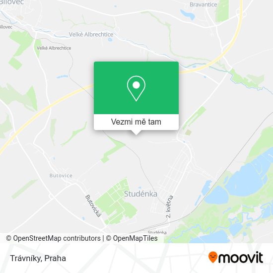 Trávníky mapa