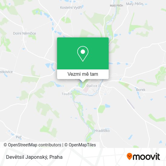 Devětsil Japonský mapa