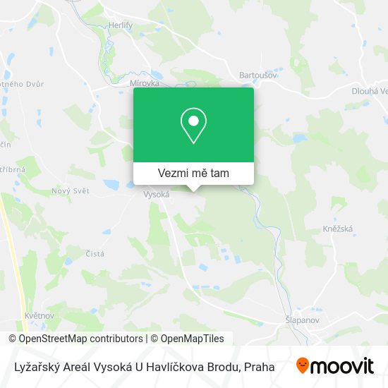 Lyžařský Areál Vysoká U Havlíčkova Brodu mapa