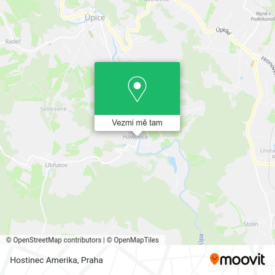 Hostinec Amerika mapa