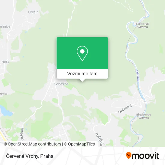 Červené Vrchy mapa
