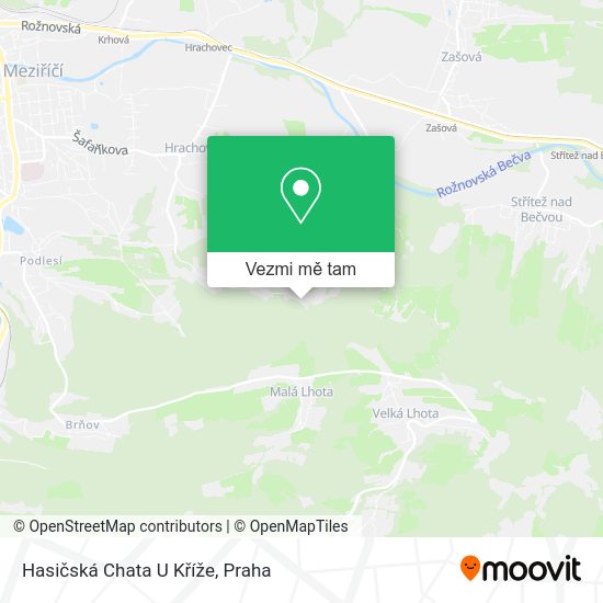Hasičská Chata U Kříže mapa