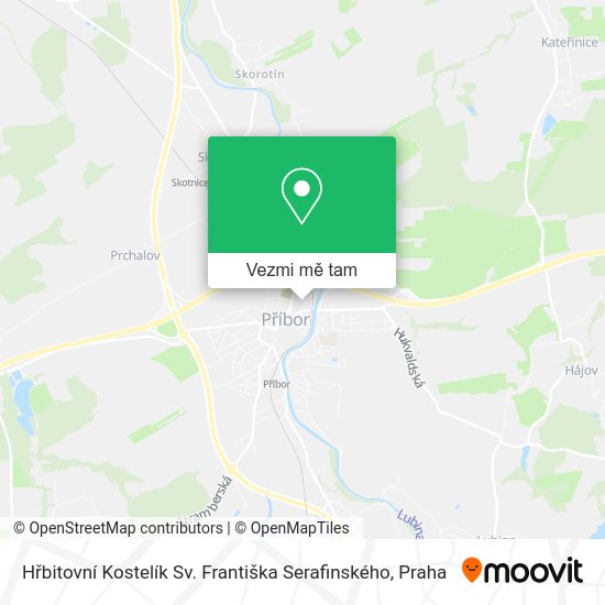Hřbitovní Kostelík Sv. Františka Serafinského mapa