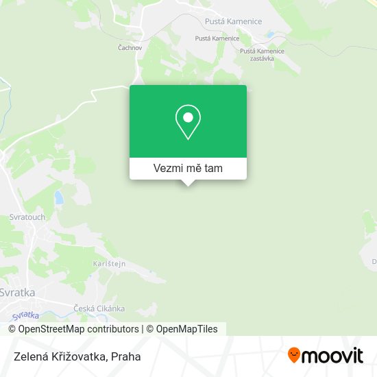 Zelená Křižovatka mapa