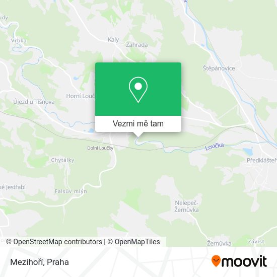 Mezihoří mapa