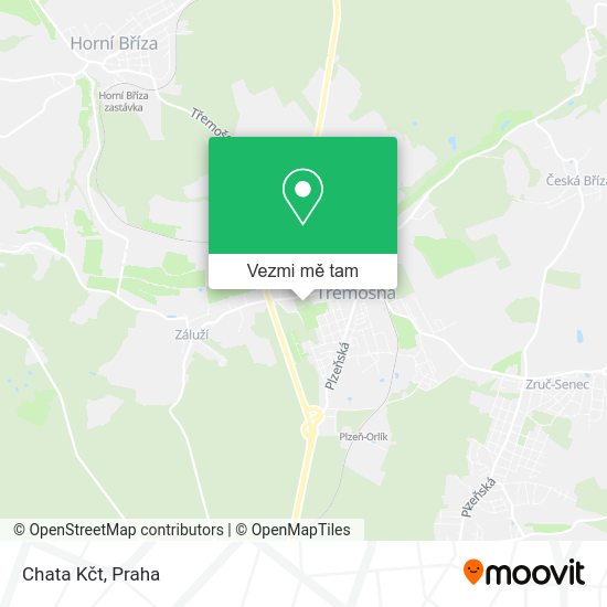 Chata Kčt mapa