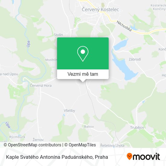 Kaple Svatého Antonína Paduánského mapa