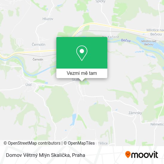 Domov Větrný Mlýn Skalička mapa
