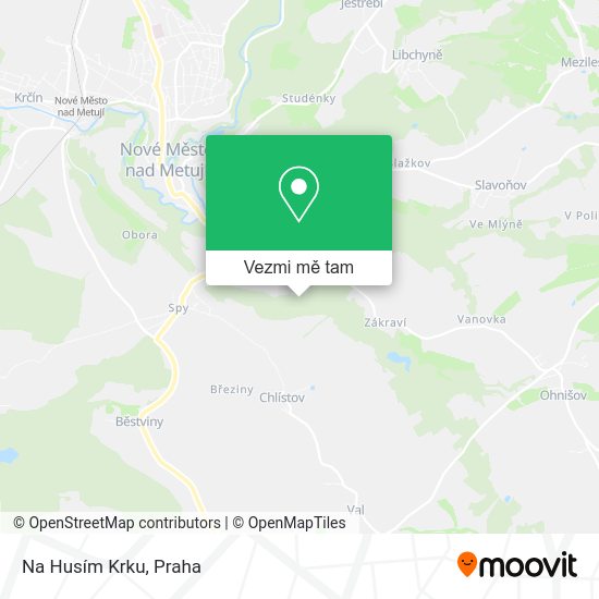 Na Husím Krku mapa