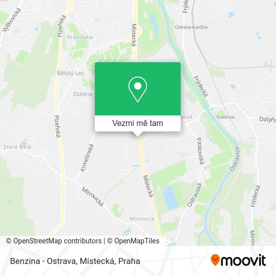 Benzina - Ostrava, Místecká mapa