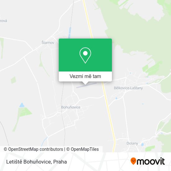 Letiště Bohuňovice mapa