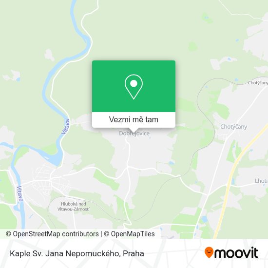 Kaple Sv. Jana Nepomuckého mapa