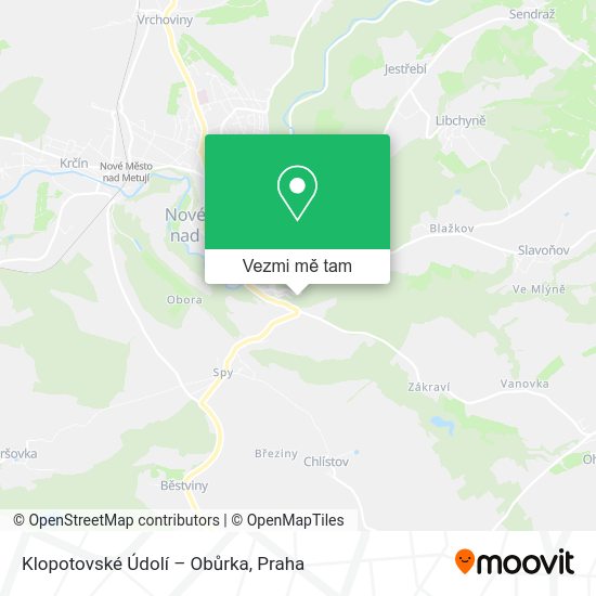 Klopotovské Údolí – Obůrka mapa
