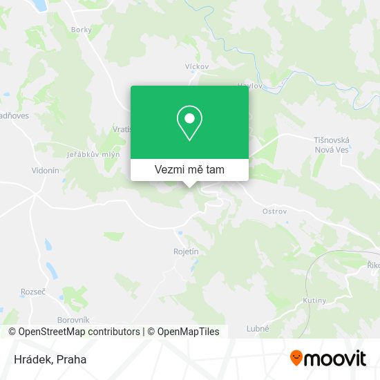 Hrádek mapa