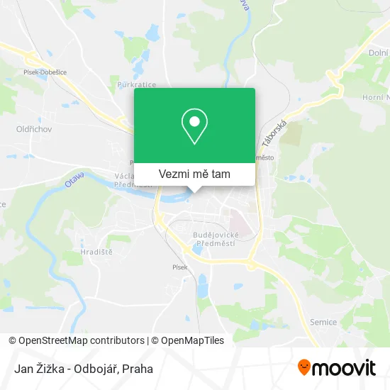 Jan Žižka - Odbojář mapa