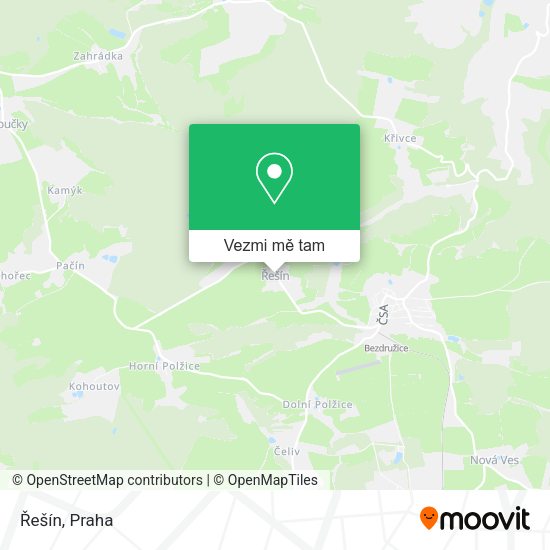 Řešín mapa