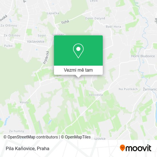 Pila Kaňovice mapa