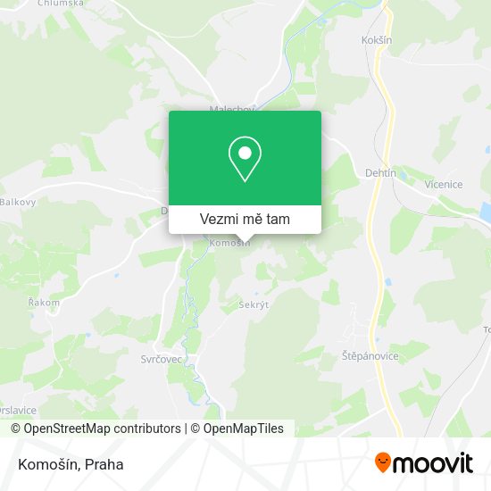 Komošín mapa