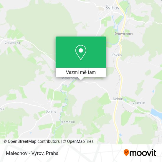 Malechov - Výrov mapa