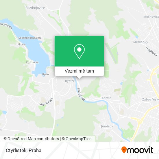Čtyřlístek mapa