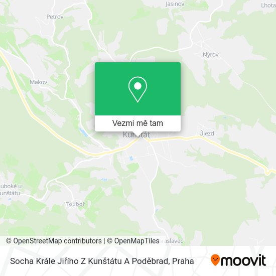 Socha Krále Jiřího Z Kunštátu A Poděbrad mapa