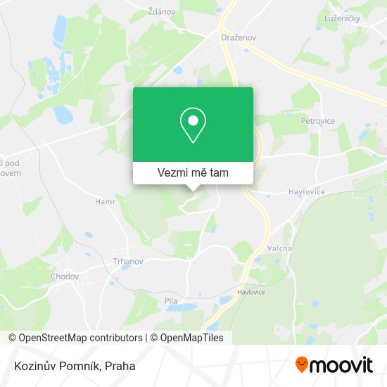 Kozinův Pomník mapa