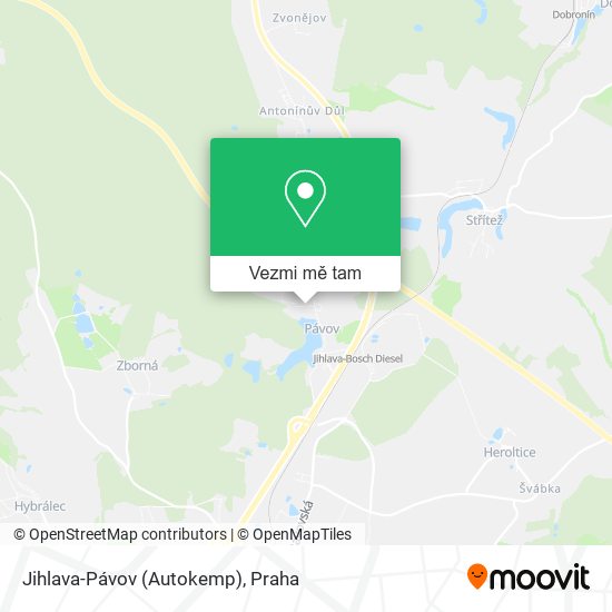 Jihlava-Pávov (Autokemp) mapa