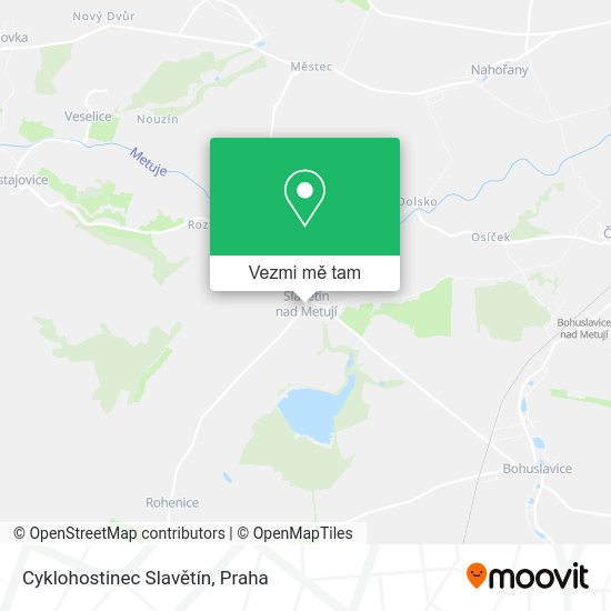 Cyklohostinec Slavětín mapa