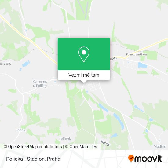 Polička - Stadion mapa