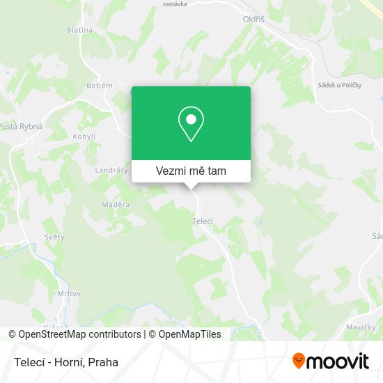 Telecí - Horní mapa