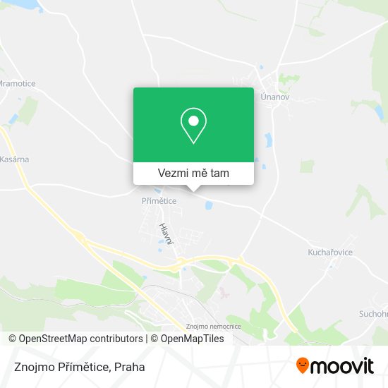 Znojmo Přímětice mapa