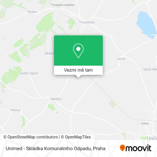 Unimed - Skládka Komunálního Odpadu mapa