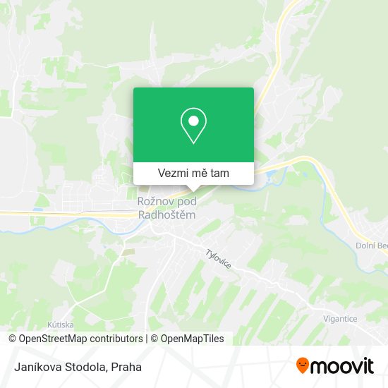 Janíkova Stodola mapa