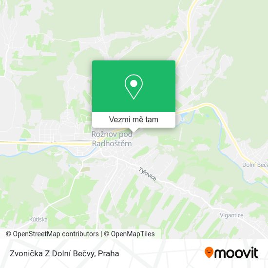 Zvonička Z Dolní Bečvy mapa