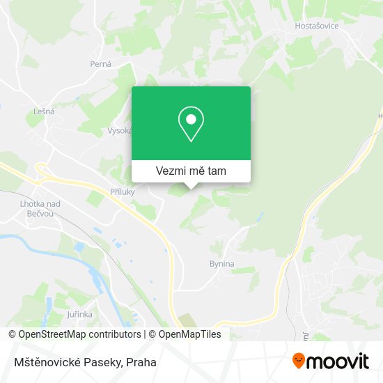 Mštěnovické Paseky mapa