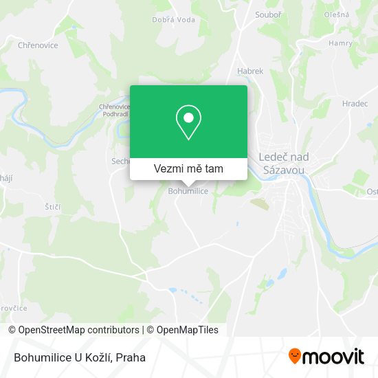 Bohumilice U Kožlí mapa