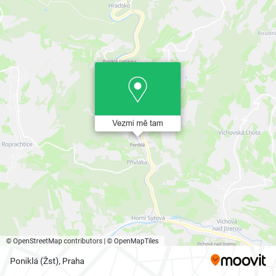 Poniklá (Žst) mapa