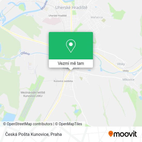 Česká Pošta Kunovice mapa