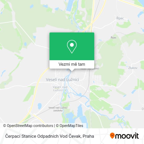 Čerpací Stanice Odpadních Vod Čevak mapa