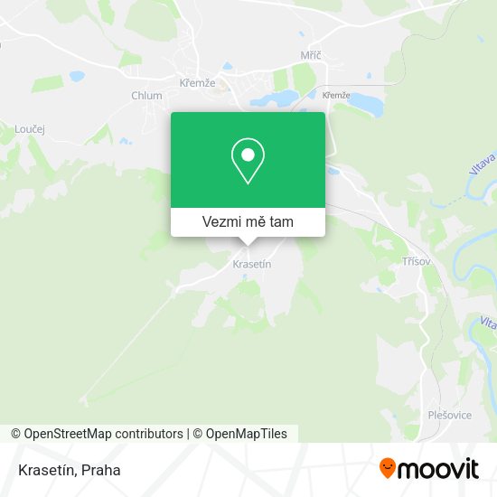 Krasetín mapa
