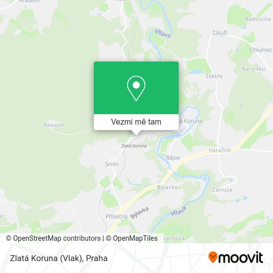 Zlatá Koruna (Vlak) mapa