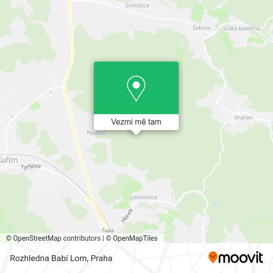 Rozhledna Babí Lom mapa