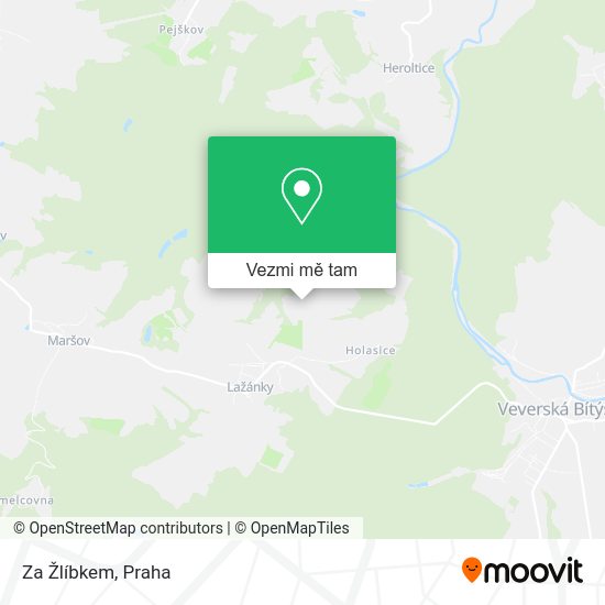 Za Žlíbkem mapa