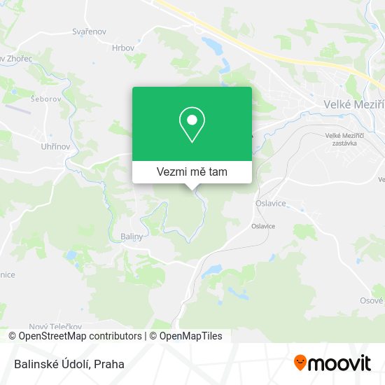 Balinské Údolí mapa
