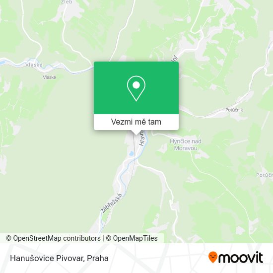 Hanušovice Pivovar mapa