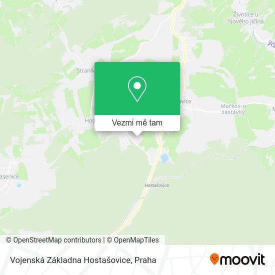 Vojenská Základna Hostašovice mapa