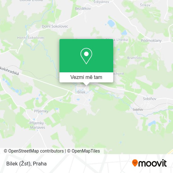 Bílek (Žst) mapa